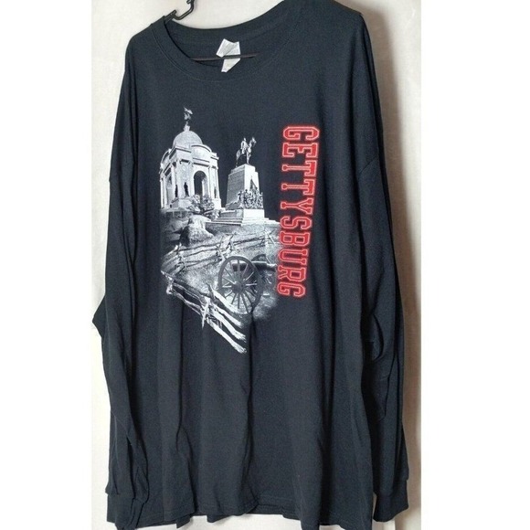 Gettysburg‎ Graphic Long Sleeve T-Shirt Civil War History Black 3XL - Picture 1 of 12
